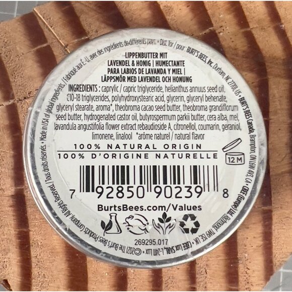 Burts Bees Lavender & Honey Lip Butter 0.4 Oz New Sealed Tin - Picture 3 of 4